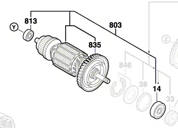 Induit BOSCH réf. 1 604 011 252